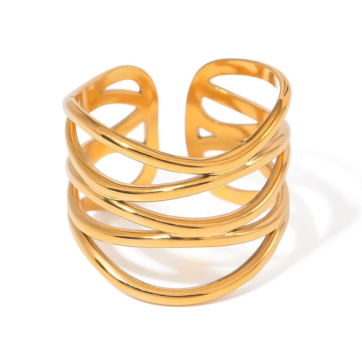 18K Intertwined Layered Rings