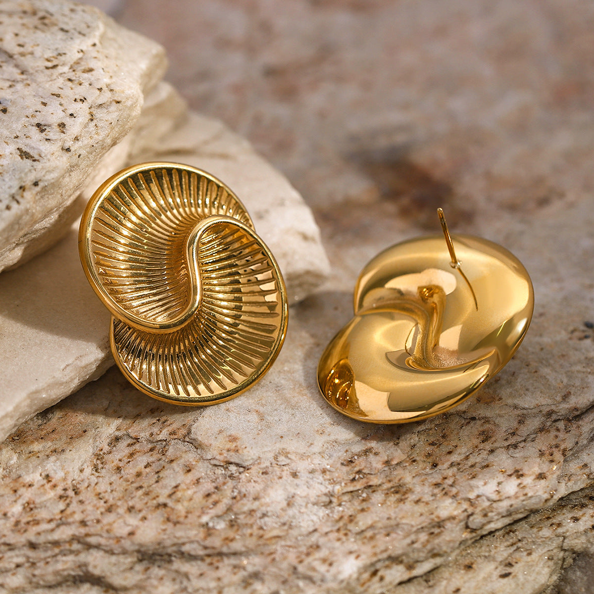 18K Statement Double Spiral Studs