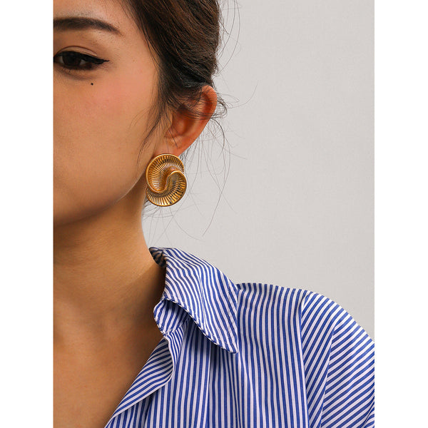 18K Statement Double Spiral Studs
