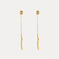 Studded Tassel Drops in 18K Gold-Plating