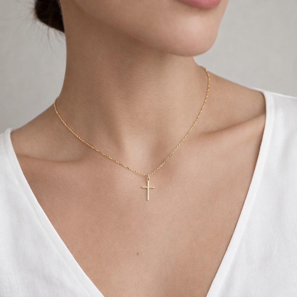 18K Dainty Cross Necklace