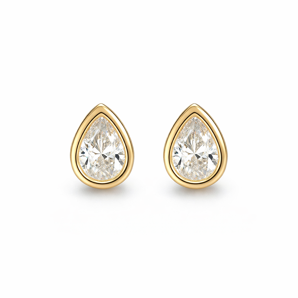 14K Mini Tear Drop Studs