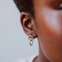 Double Circle Intertwined Drops in 18K Gold-Plating