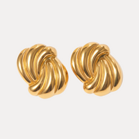 Rectangular Wave Studs in 18K Gold-Plating