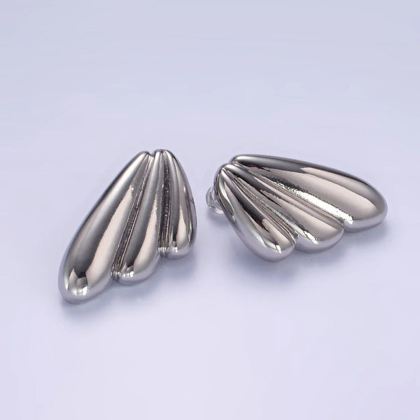 White Gold Filled Rain Drop Studs