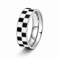 Silver Checkered Black and White