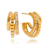 18K Trio C Mini Hoops