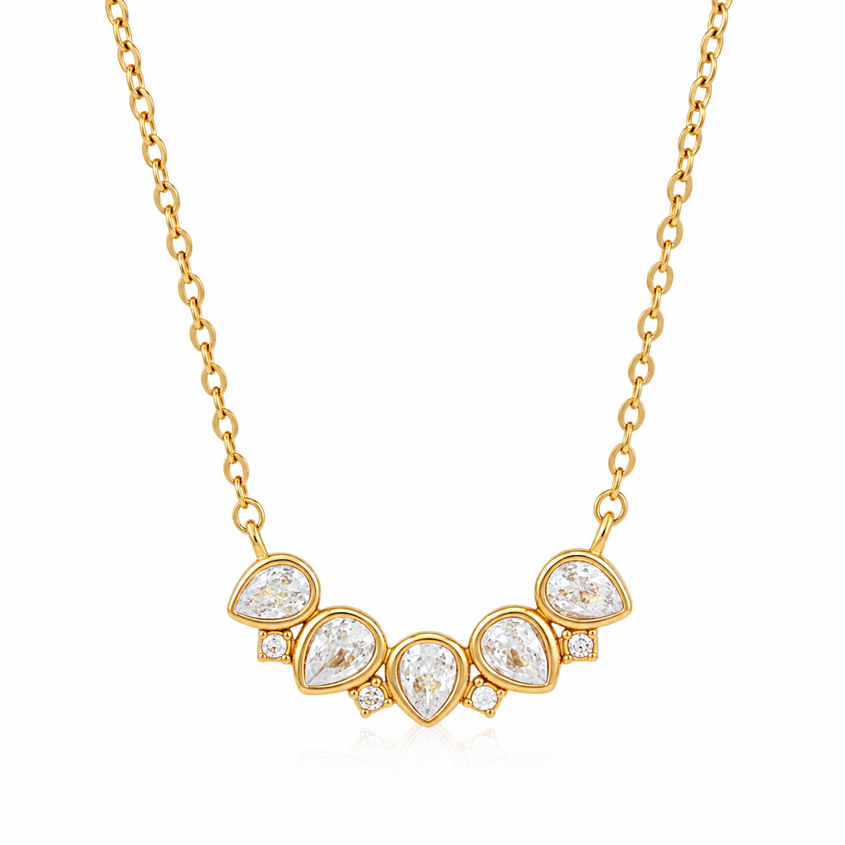 18K Teardrop Bar Necklace