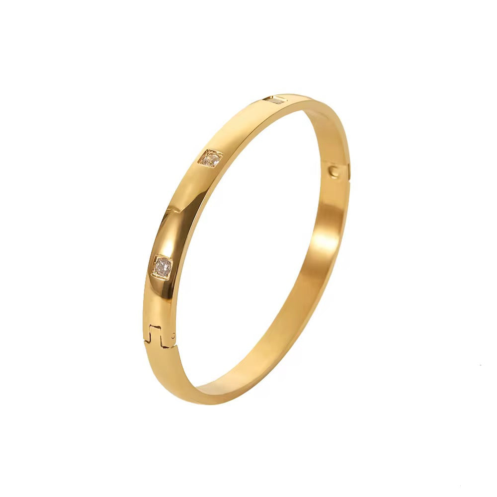 18K Square CZ Bangle