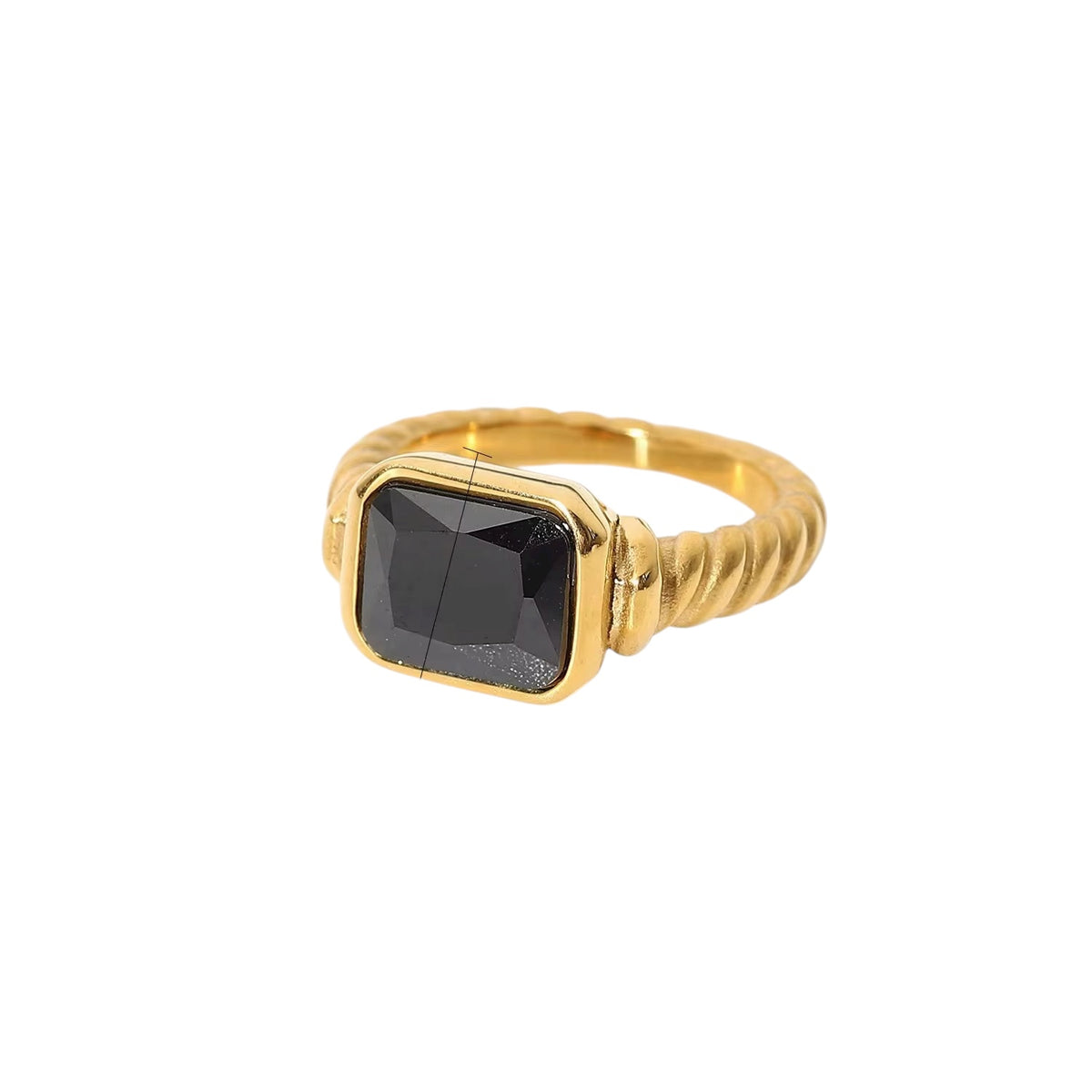 18K Black Onyx Band Ring