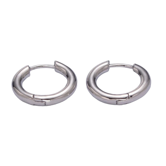 White Gold Filled Thick Small Hoops