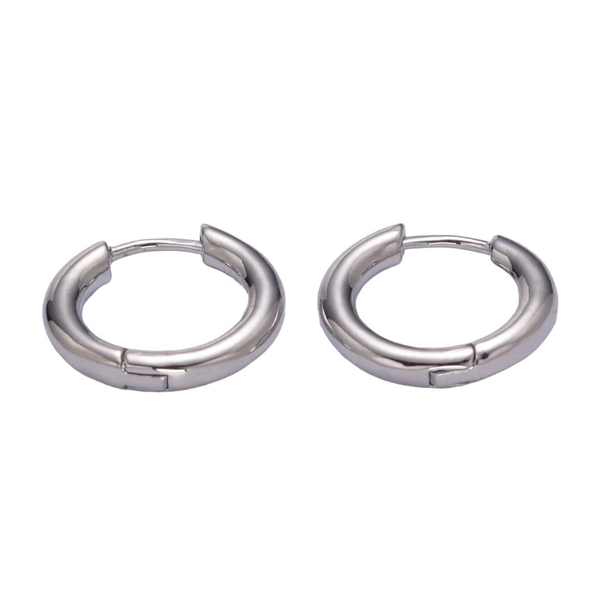 White Gold Filled Thick Small Hoops