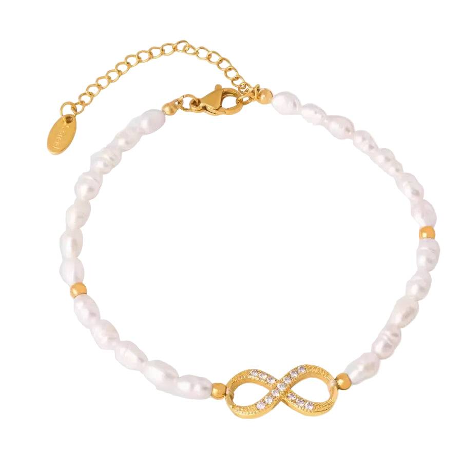 18K Infinity Fresh Water Pearls Bracele