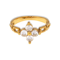 18K Clover Checkered Ring