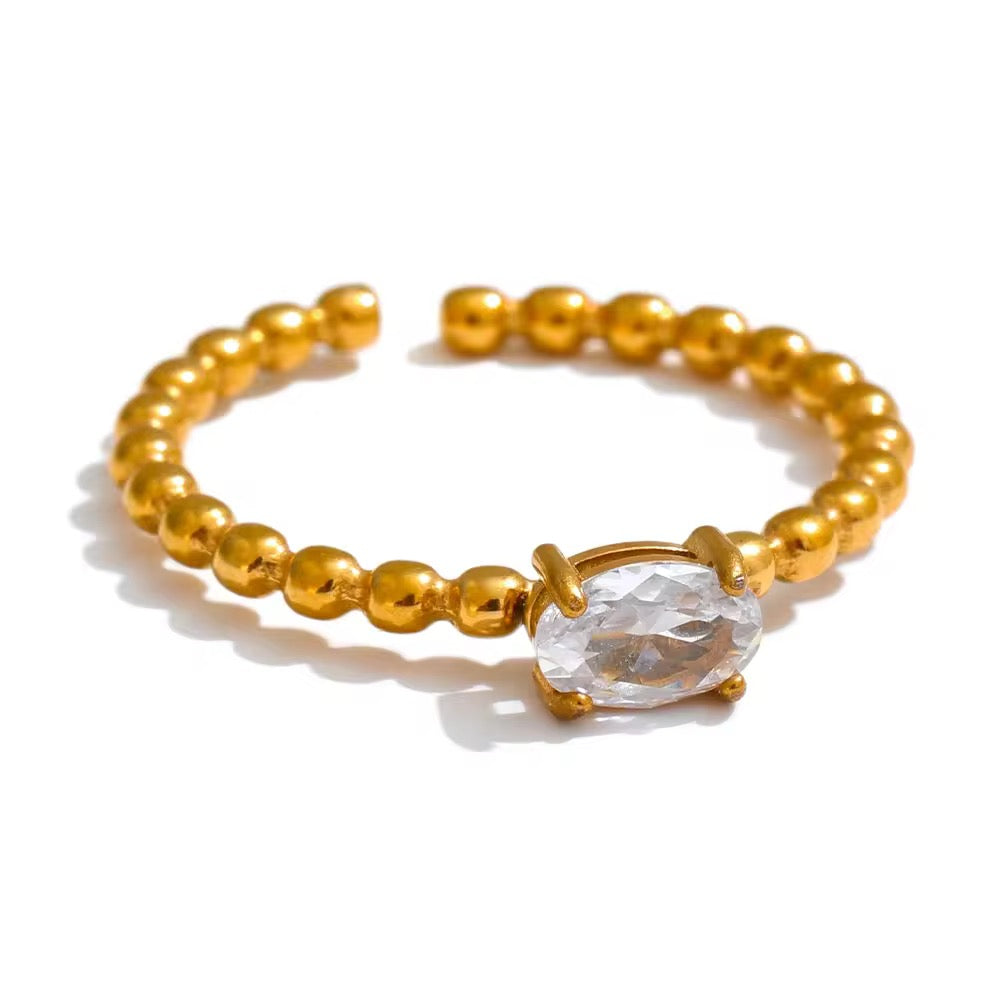 18K Collette Beaded Open Ring