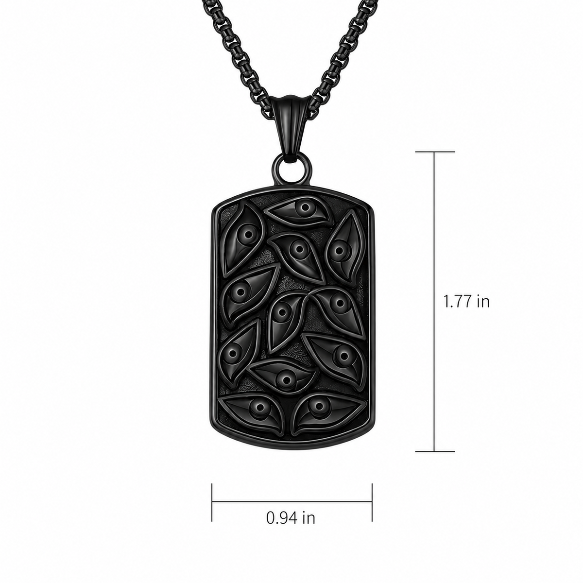 Atlas Pendant Necklace - Black