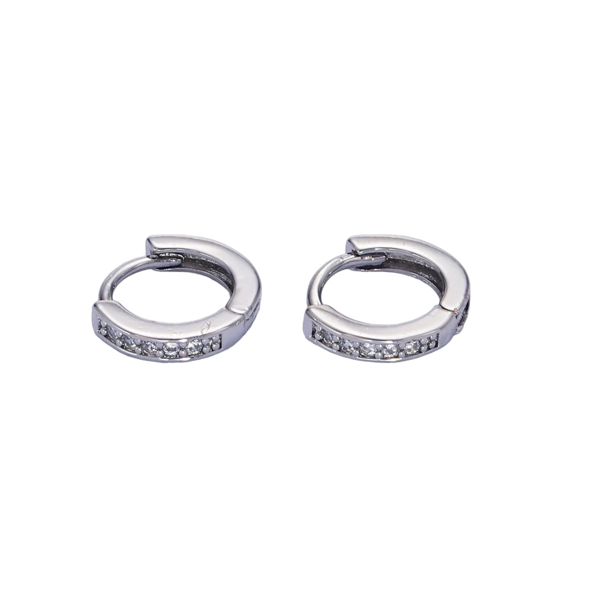White Gold Filled 8mm CZ Lined Cartilage Huggie