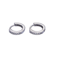 White Gold Filled 8mm CZ Lined Cartilage Huggie