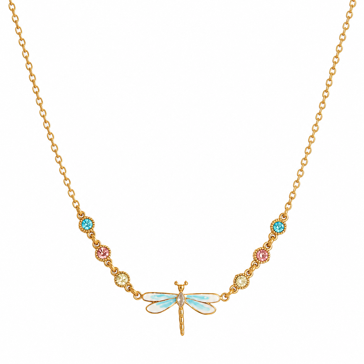 18K Dragonfly Gardenia Necklace