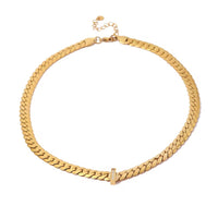 18K Cuban CZ Statement Necklace