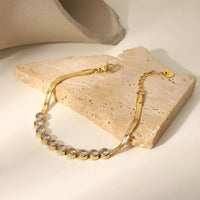 18K Round Bezel Bracelet