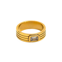 18K Baguette Stripe Ring