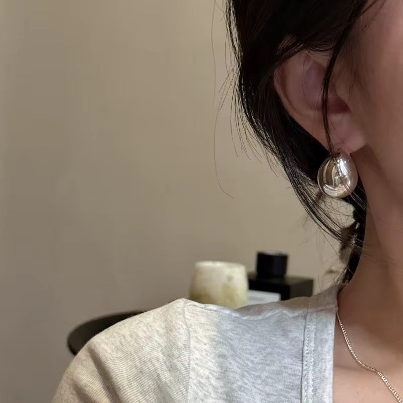 Silver Chunky Hollow Earrings