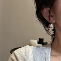 Silver Chunky Hollow Earrings