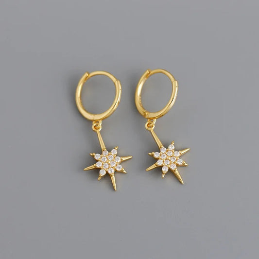 18K CZ Celestial Stars Earrings