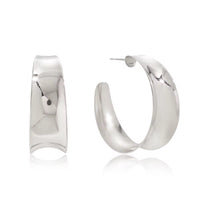 Silver Oversized C Statement Hoops