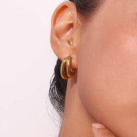 18K Double Layered Bent Studs