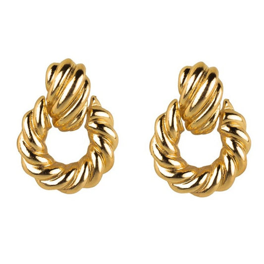 14K Gold Filled French Twist Croissant Earrings
