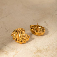 18K Statement Shell Stud Earrings