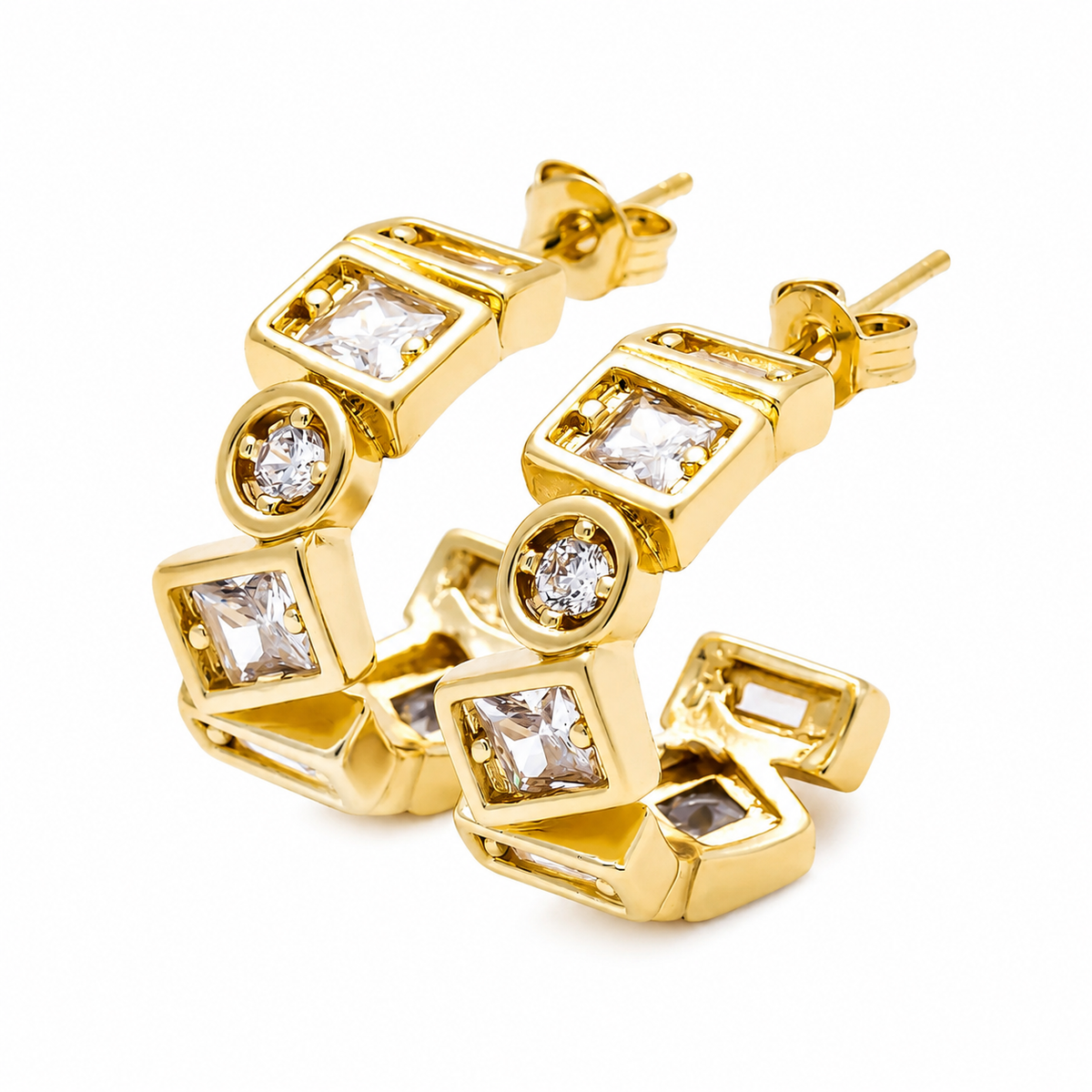 16K Geometric CZ Open C Hoops