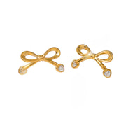 18K Bow CZ Studs