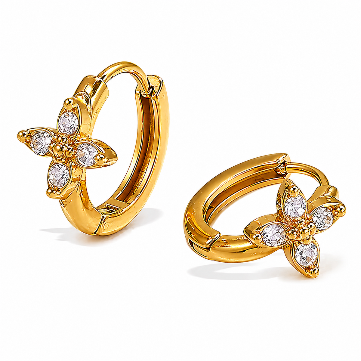 18K Clear 10mm Huggies