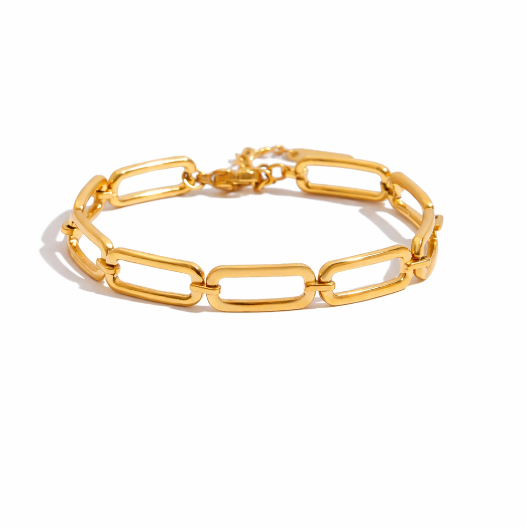 18K Rectangle Links Bracelet