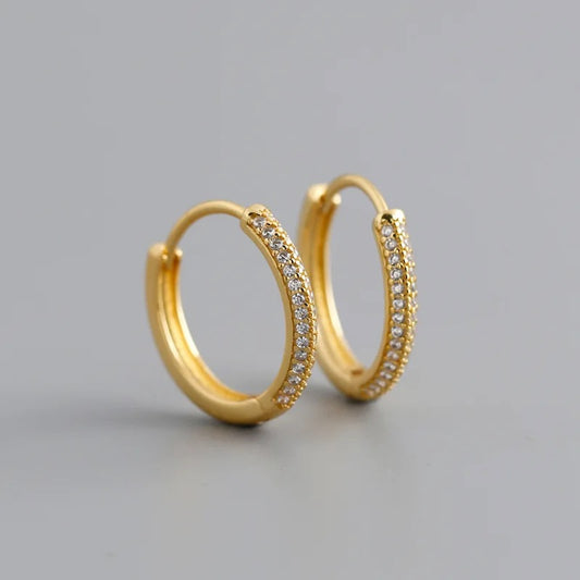 18K Gold Minimalist Zircon Earrings