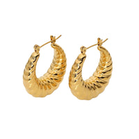 Classic Croissant Hoops in 18K Gold Plating