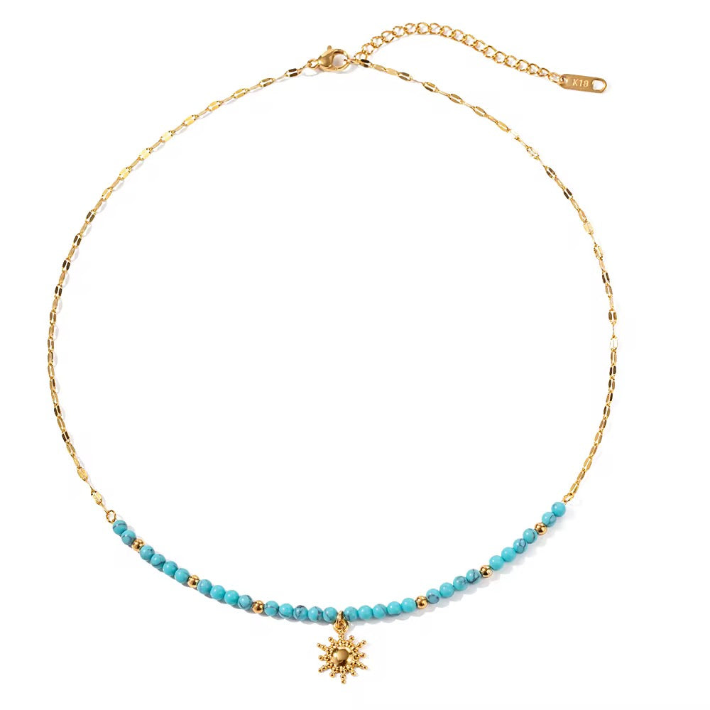 18K Turquoise Star Necklace