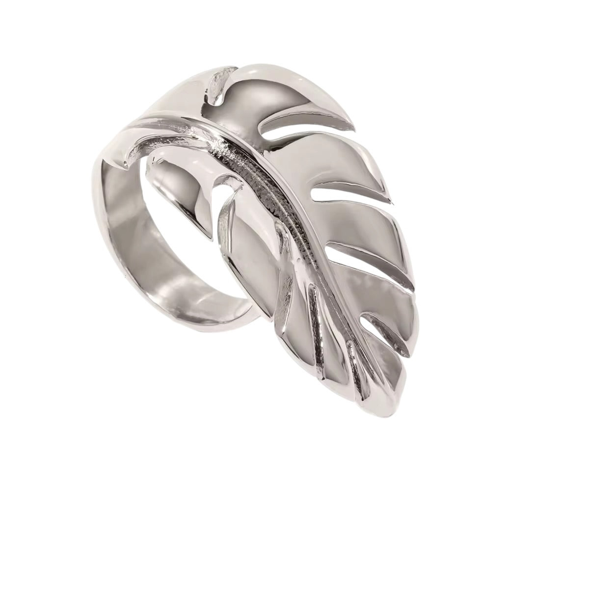 Silver Statement Leaf Adjustable