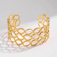 18K Circle Open Cuff Bangle
