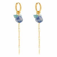 18K Aventurine Sodalite Stone Dangles