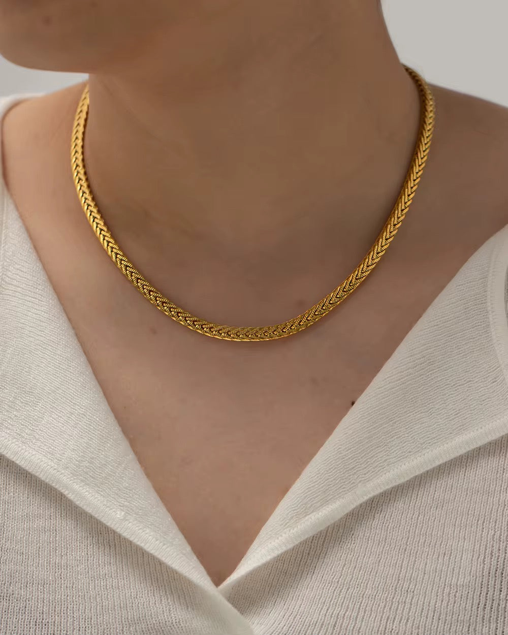 18K Wheat Braided Necklace