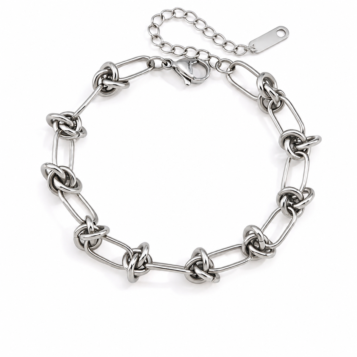 Silver Twisted Links Bracelet