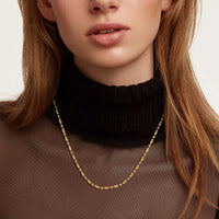 18K Dainty Oval Bead Chain