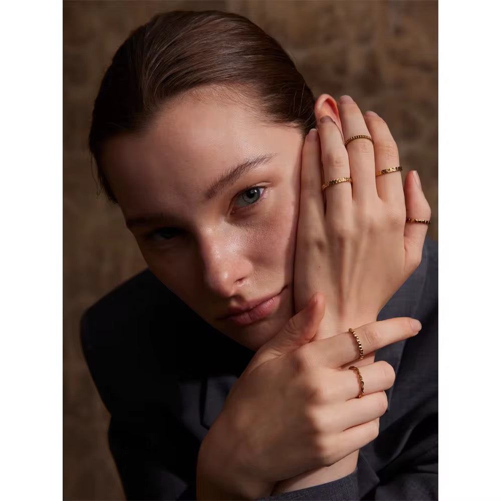 18K Dainty Stackable Rings