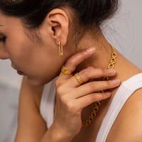 Lava U-shaped Hoops in 18K Gold-Plating