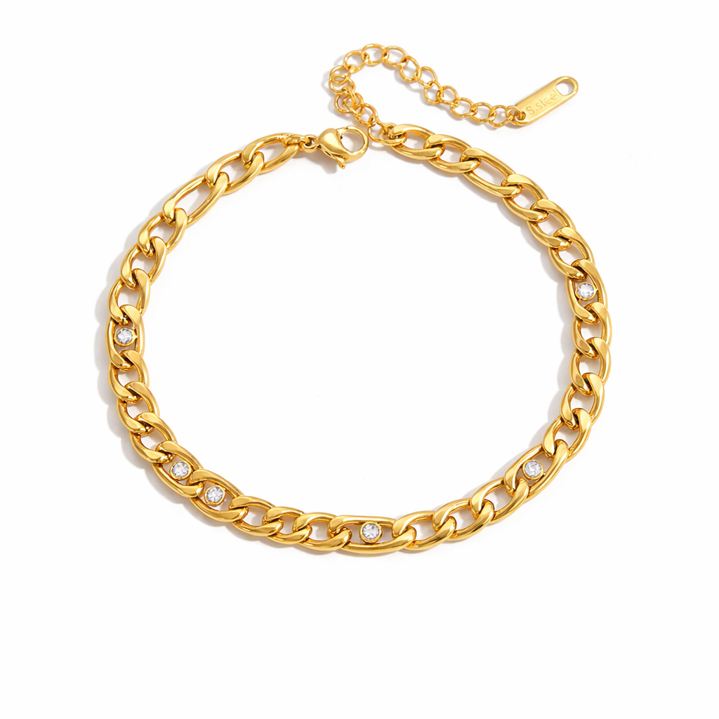 18K Cuban CZ Link Bracelet