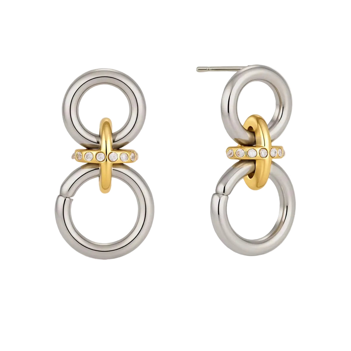 Two Tone Infinity Earrings